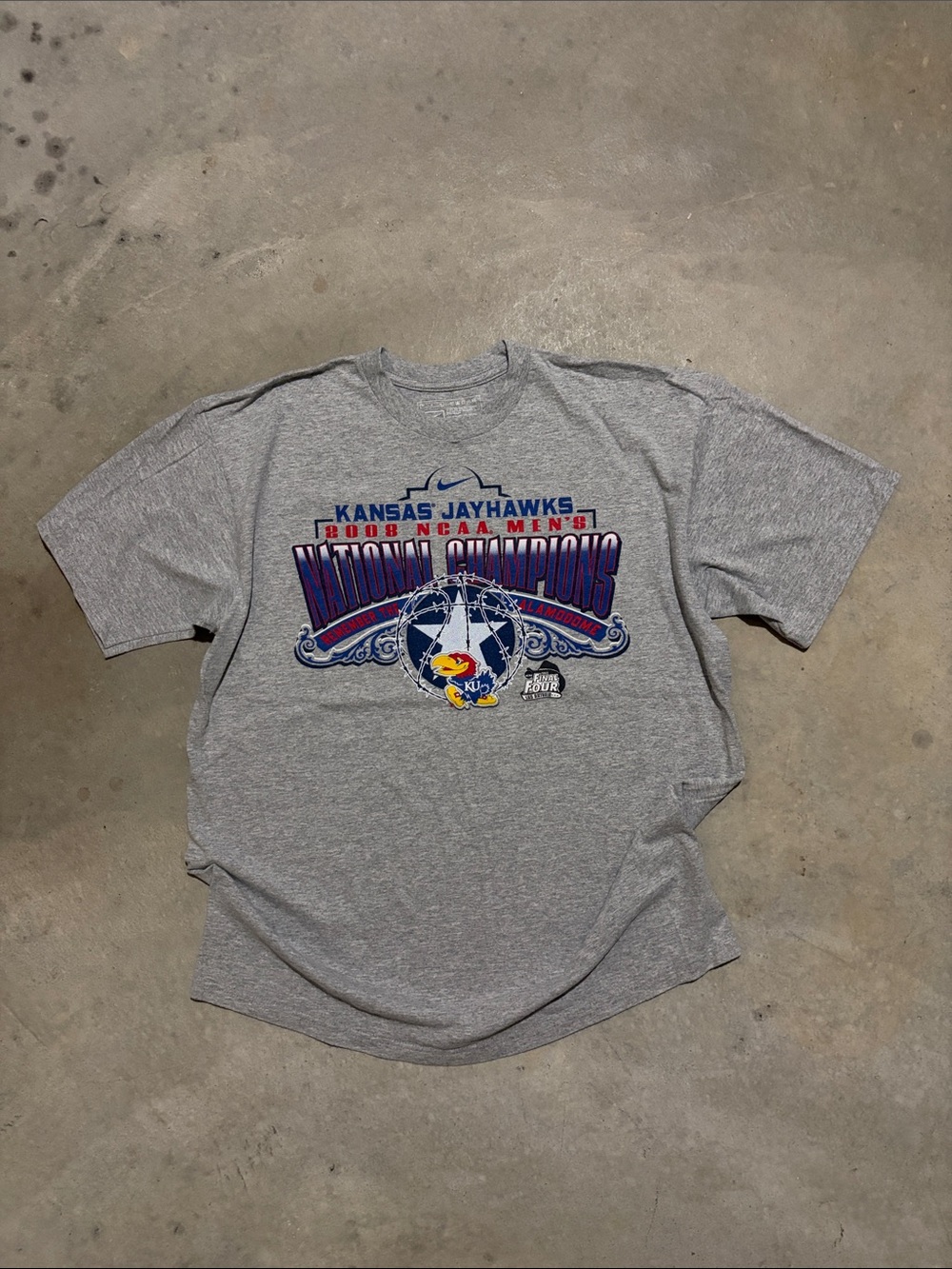 Kansas Jayhawks Basketball Nike National Champions Short Sleeve Shirt